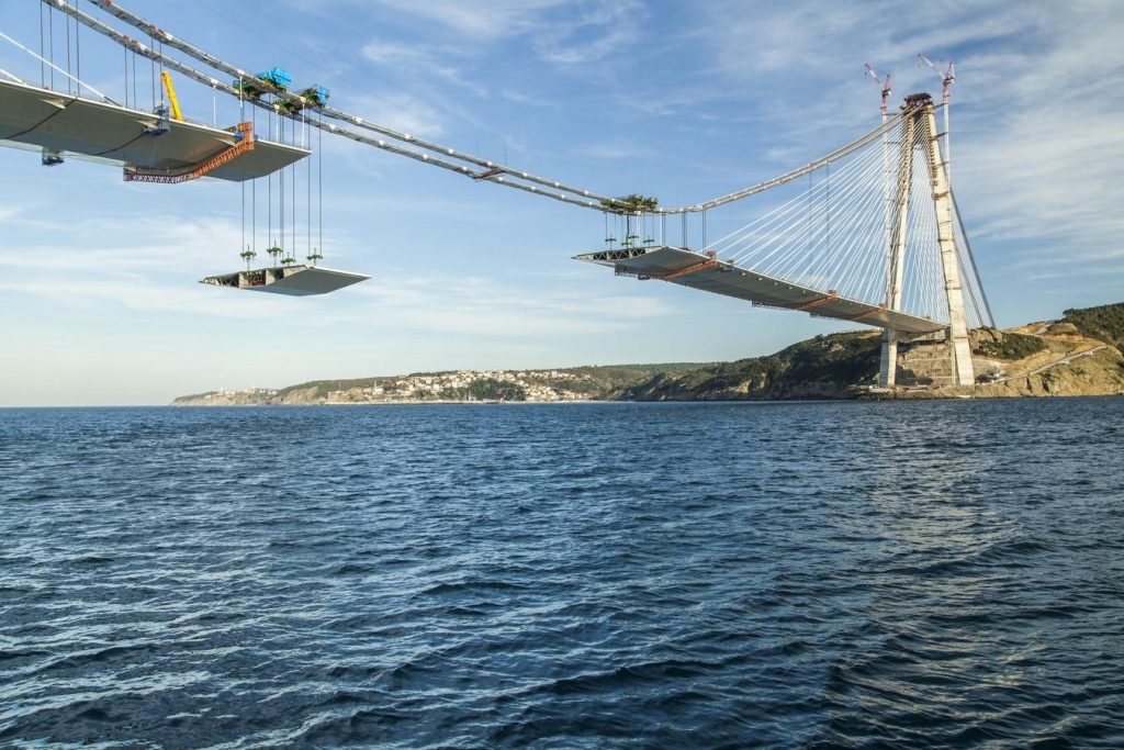 Stadiul constructiei celui de-al treilea pod peste Bosfor